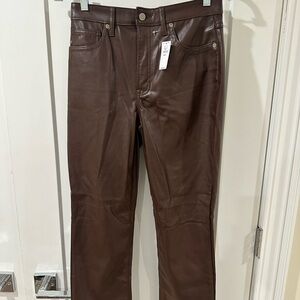 Gap vintage slim high rise leather pants in espresso brown